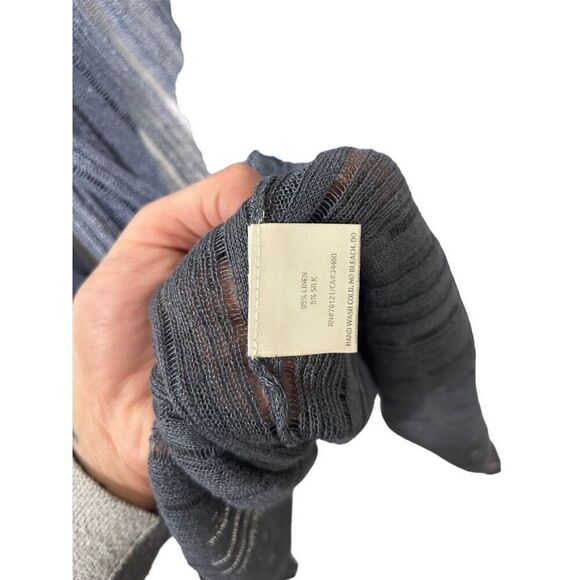 Eileen Fisher Open Front Long Sleeve Ribbed Semi-Sheer Gray Cardigan Size PS - Picture 7 of 9